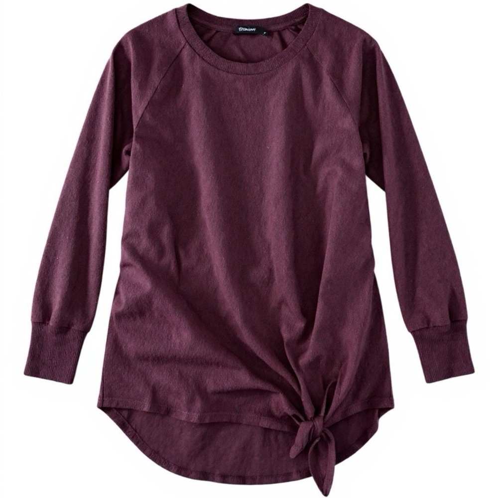 Gibson‎ front tie burgundy sweater